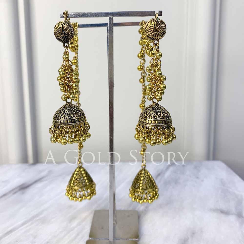 OXIDISED CHAIN JHUMKAY 3 - Basics by A Gold Story