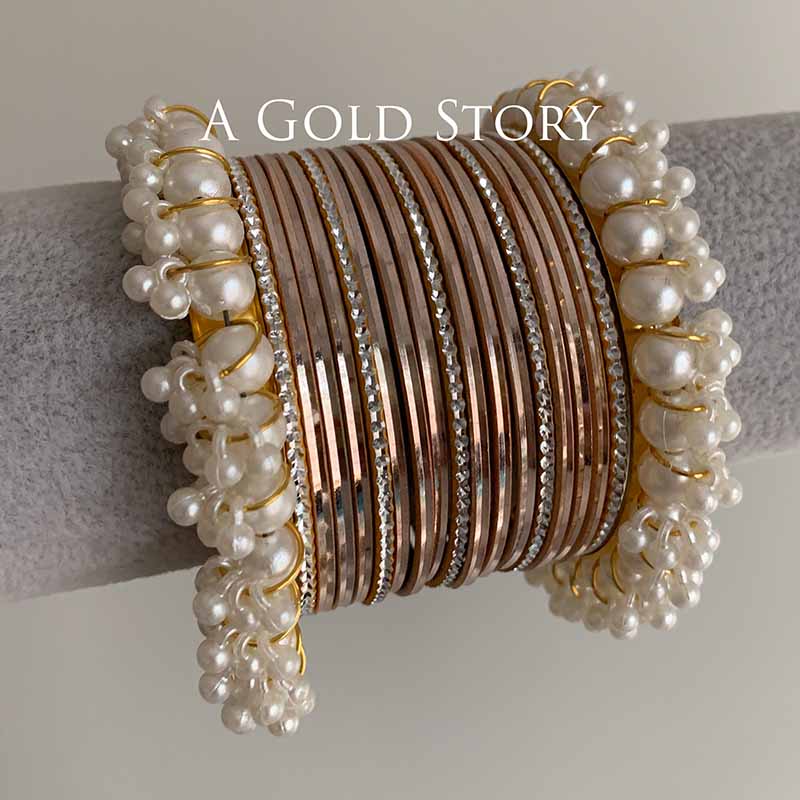 INAYA BANGLES SET PEACH