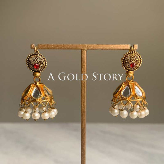 KAINA ANTIQUE KUNDAN JHUMKIS