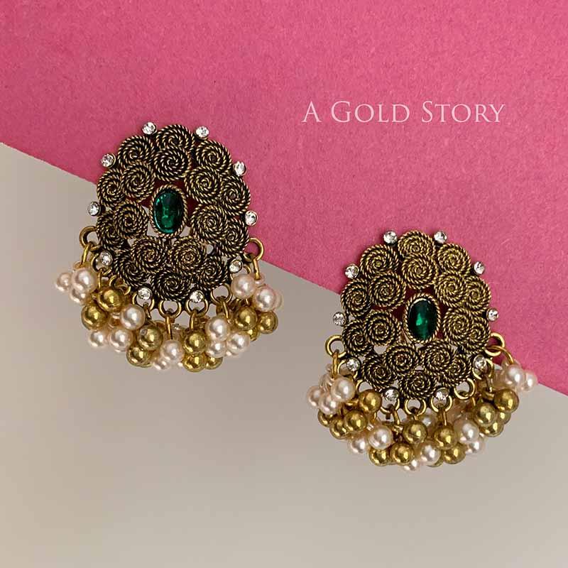 AQSA EARRINGS GREEN