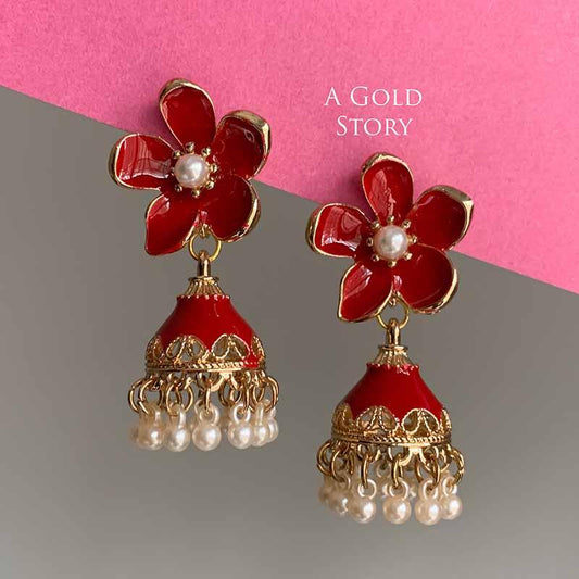 NAMAR MEENAKARI JHUMKAY RED