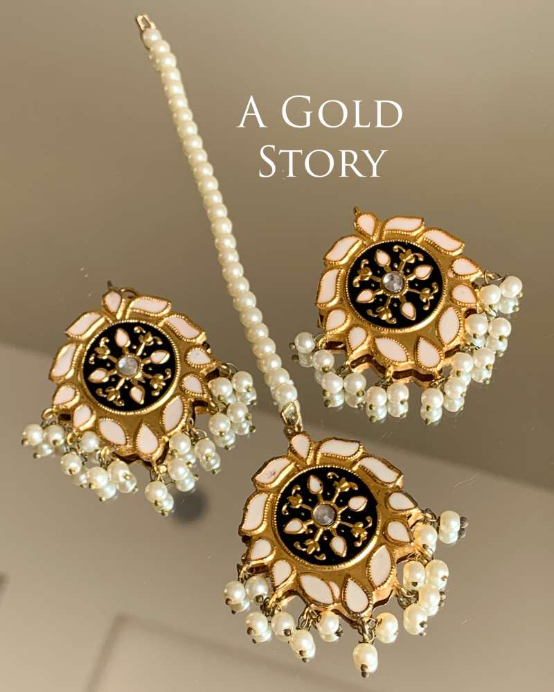AMAYA MEENAKARI EARSUDS BLACK & WHITE