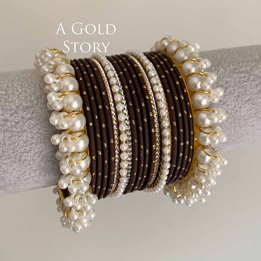 ADAA BANGLES SET BROWN