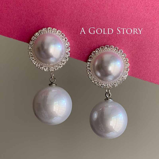 MARIA EARRINGS SILVER PEARL
