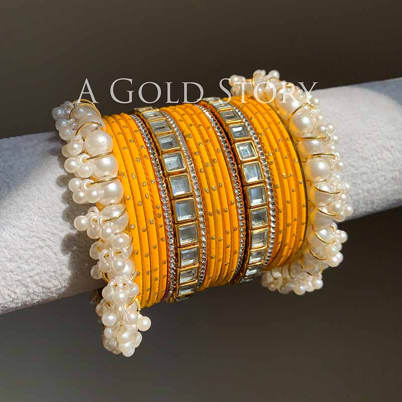 ANEESA BANGLES SET YELLOW