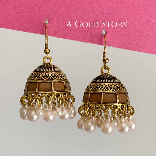 AFRA JHUMKAY GOLDEN BROWN