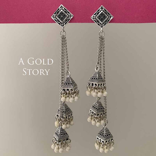 NOUF CHAIN EARRINGS WHITE
