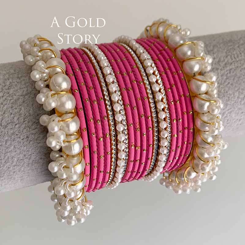 ADAA BANGLES SET BABY PINK