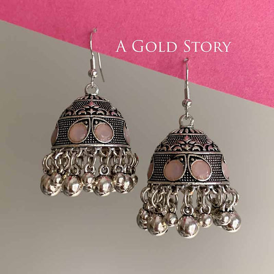 FATIN EARRINGS SILVER PINK