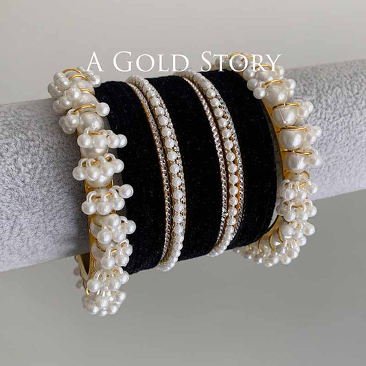 TABEER VELVET BANGLES SET BLACK