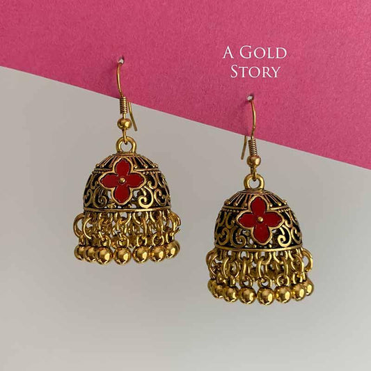 NEHA JHUMKIS GOLDEN MAROON