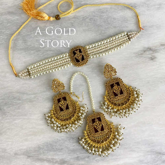 FRIDA CHOKER SET CHAMPAGNE