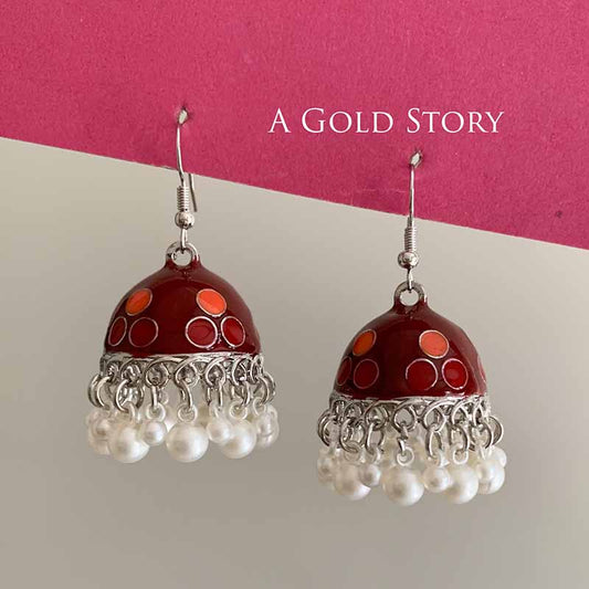 HUSN JHUMKAY MAROON/ RED