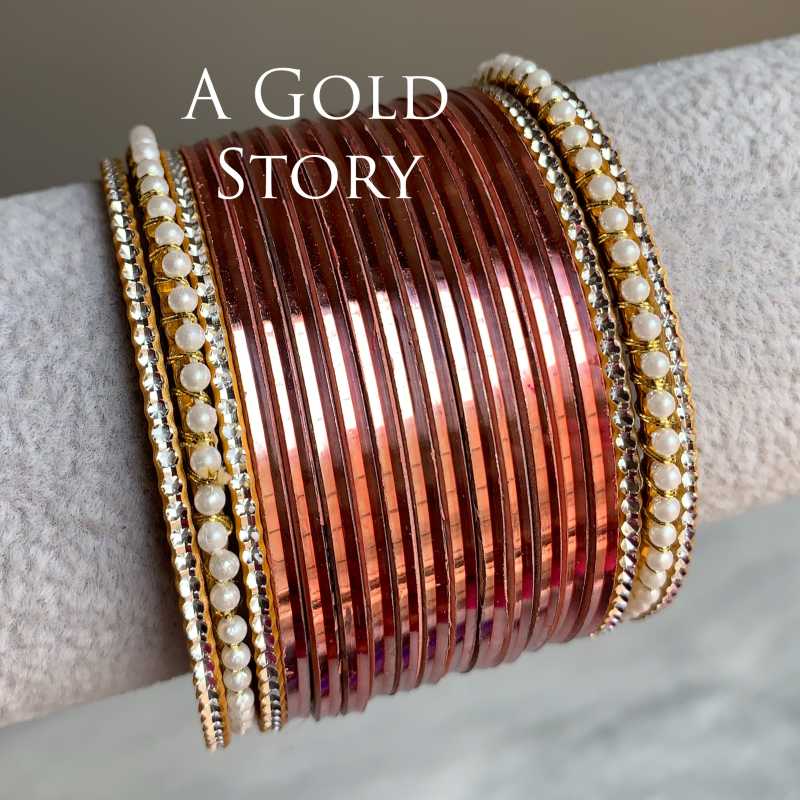 JENNA GLOSS BANGLES SET PEACH