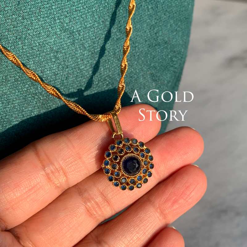 ALHINA PENDANT SET BLUE