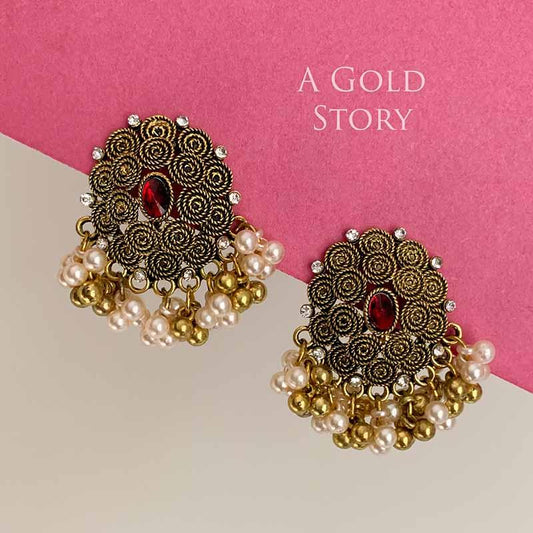 AQSA EARRINGS MAROON