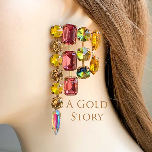SELENA EARRINGS ORANGY TONES
