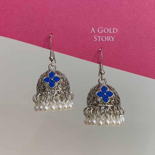 NEHA JHUMKIS SILVER BLUE