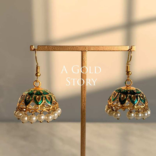 CANDY JHUMKIS EMERALD GREEN