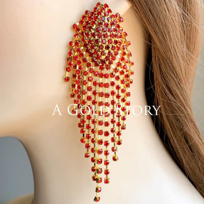 SHOWER EARRINGS RED
