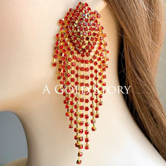 SHOWER EARRINGS RED
