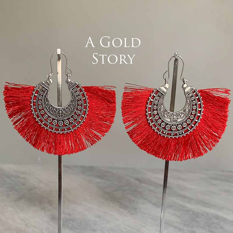 ARZOO EARRINGS RED