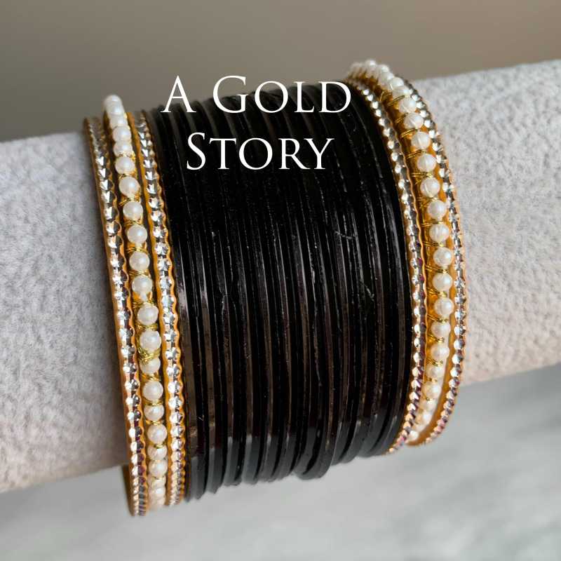 JENNA GLOSS BANGLES SET BLACK