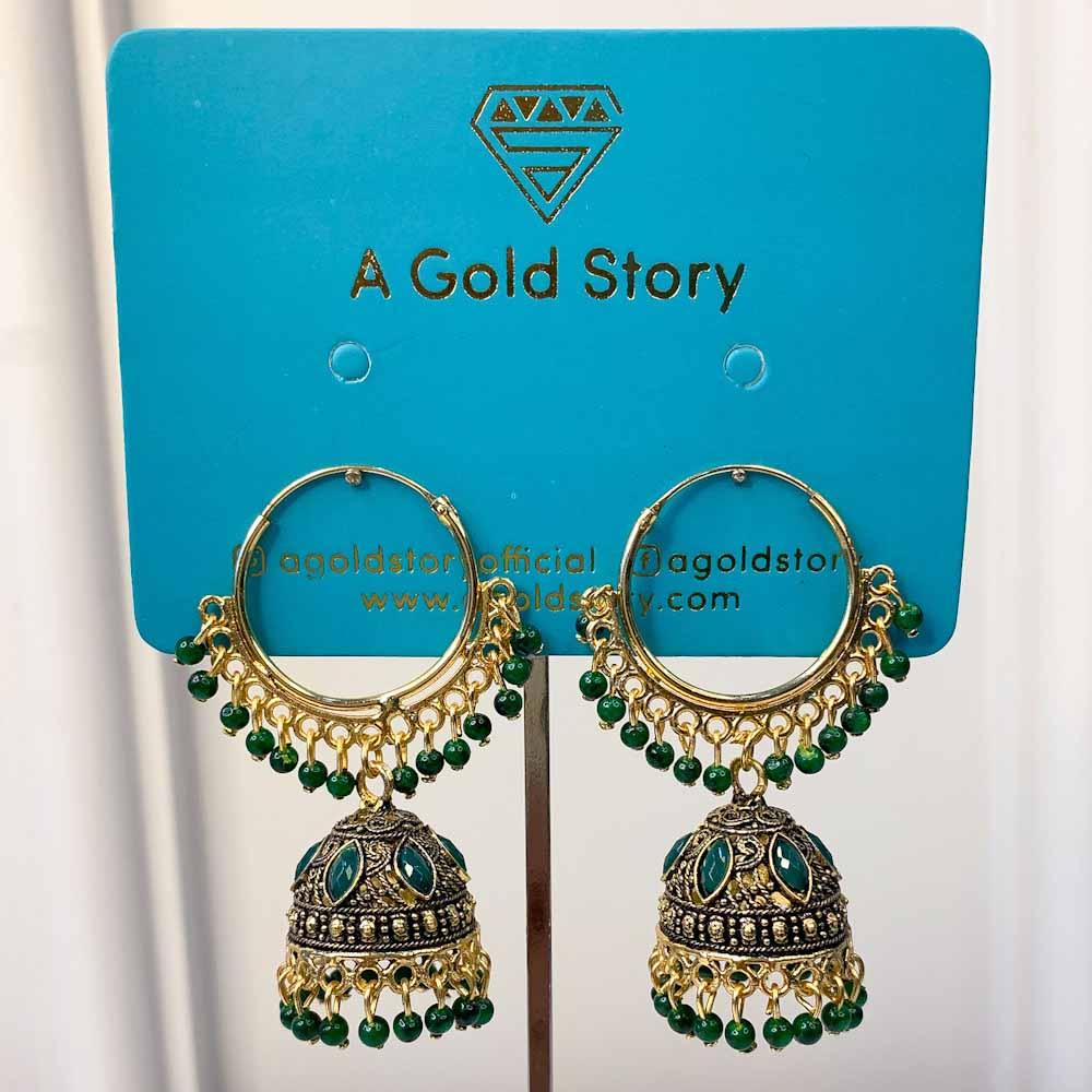 MANNAT JHUMKAY GREEN - Basics by A Gold Story