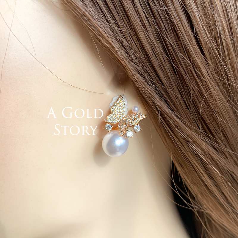 MANHA EARRINGS PEARL GOLDEN