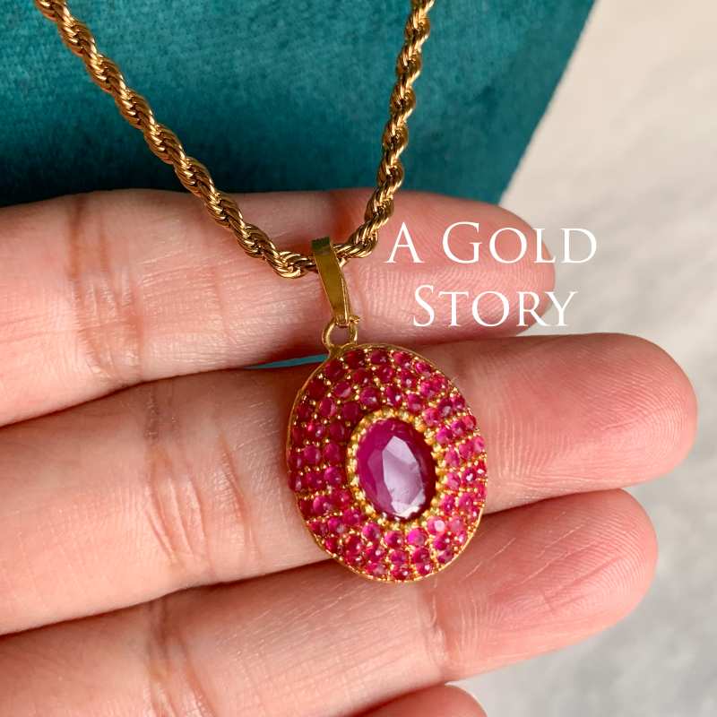 AFRA PENDANT SET RUBY