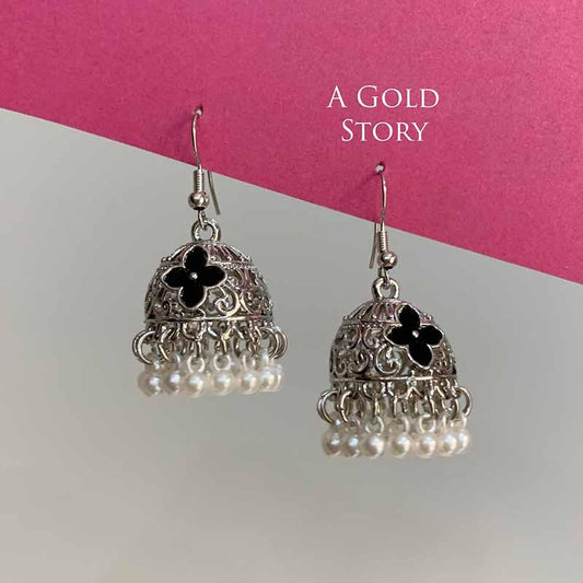 NEHA JHUMKIS SILVER BLACK