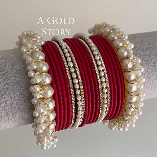 IMOGEN BANGLES SET MAGENTA