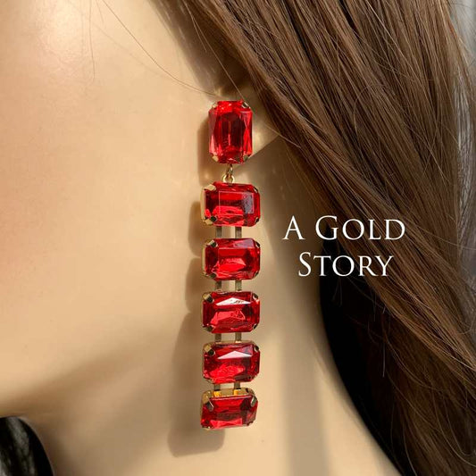 HADIA SHOWER EARRINGS RED