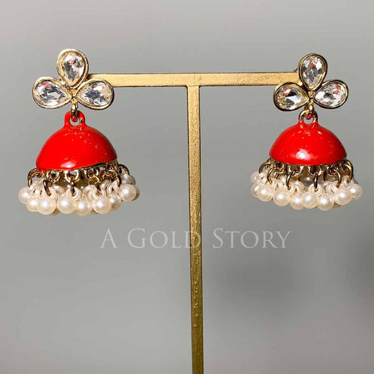 CUTEI MINI JHUMKIS ORANGE - Basics by A Gold Story