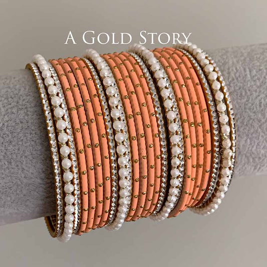 JANNAT BANGLES SET PEACH