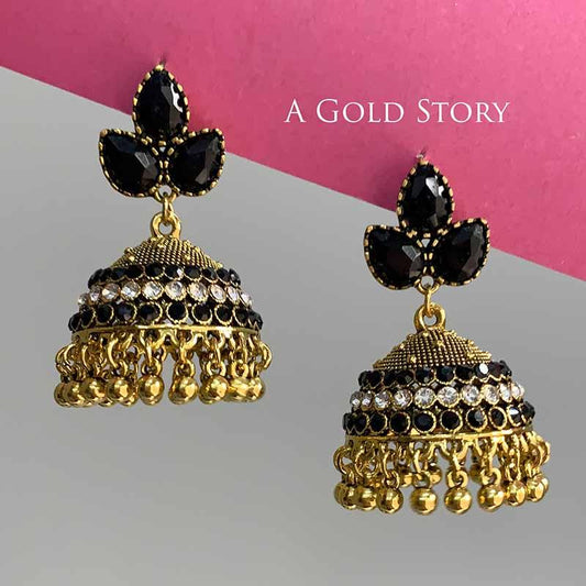 ZUMNA JHUMKAY GOLDEN BLACK