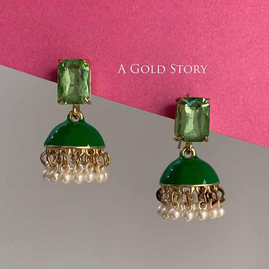ABEEHA MEENAKARI JHUMKAY GREEN