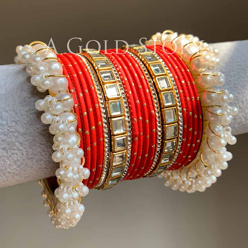 ANEESA BANGLES SET RED