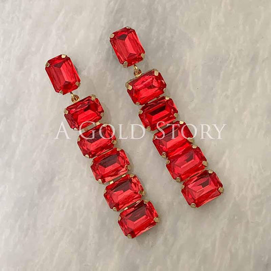 HADIA SHOWER EARRINGS RED