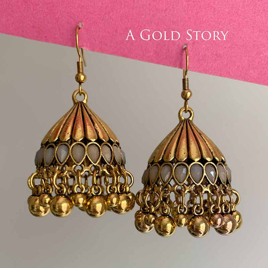 REEM JHUMKAY GOLDEN PEARL