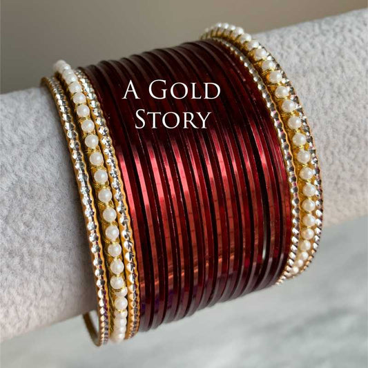 JENNA GLOSS BANGLES SET MAROON