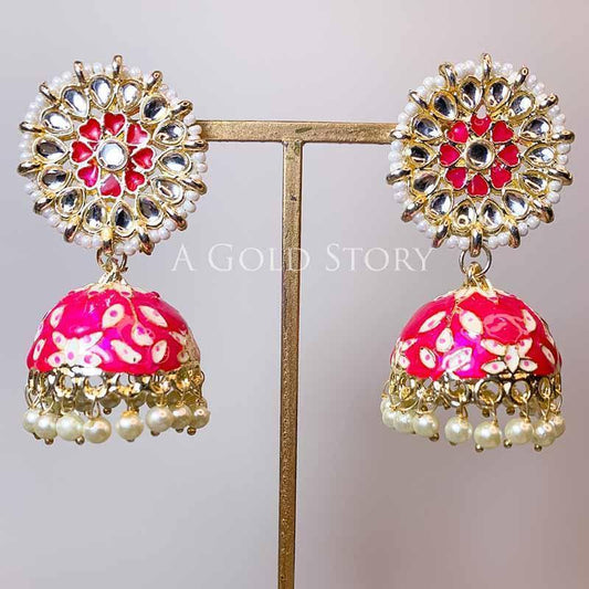 DELARA KUNDAN JHUMKAY PINK - Basics by A Gold Story