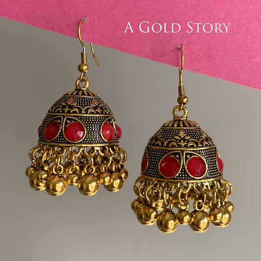 FATIN EARRINGS GOLDEN RED