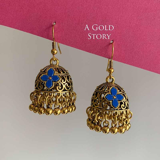 NEHA JHUMKIS GOLDEN BLUE