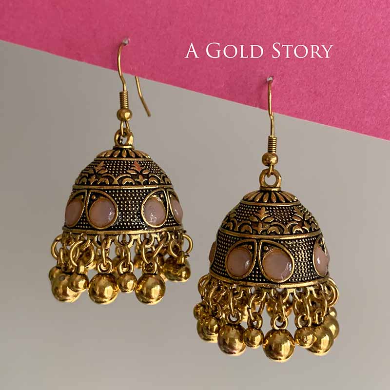 FATIN EARRINGS GOLDEN PINK