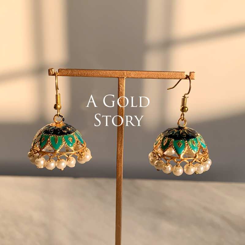 CANDY JHUMKIS BLUE & FEROZI