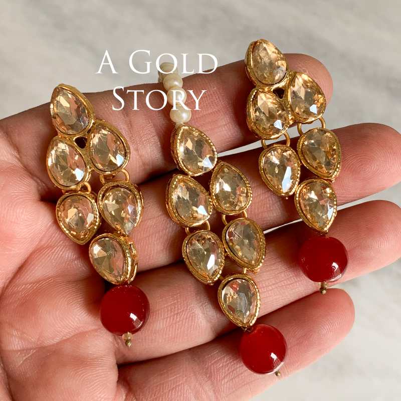 TARYAN NECKALCE SET RED/ MAROON