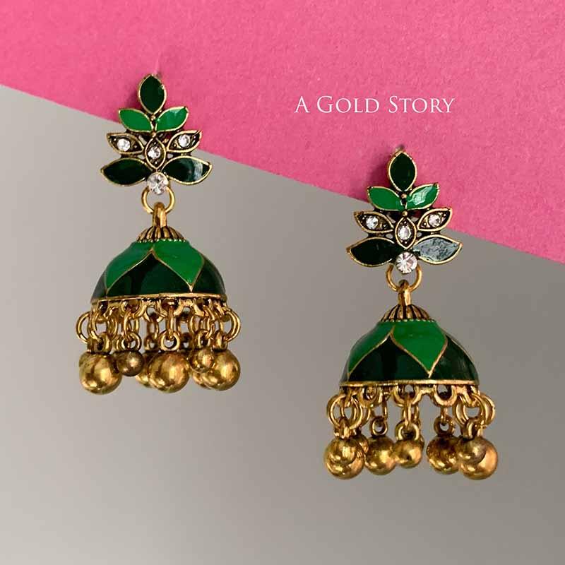RIMSHA MEENAKARI JHUMKAY GREEN