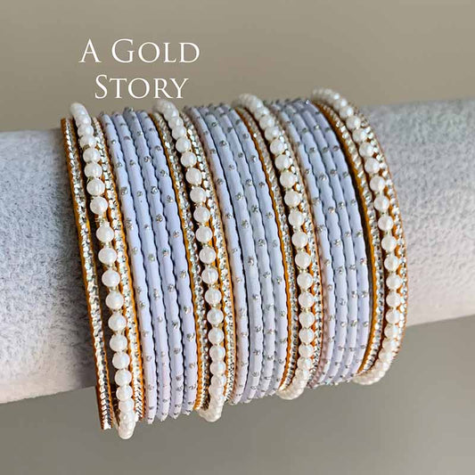 JANNAT BANGLES SET WHITE