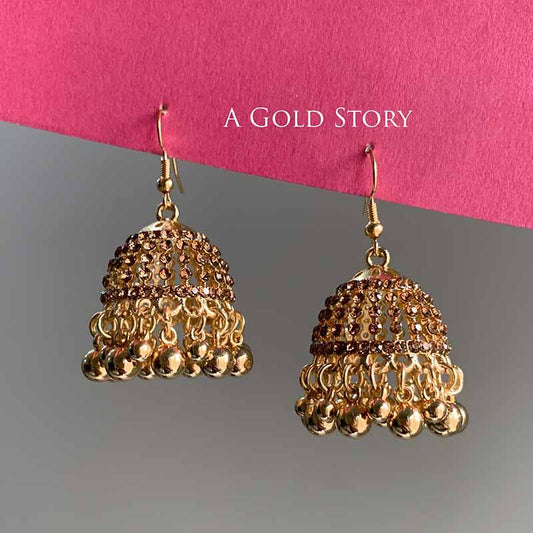 NAINA JHUMKIS GOLDEN CHAMPAGNE